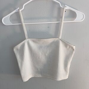 white cropped tank top